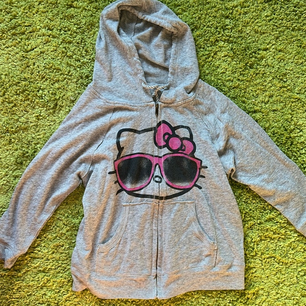 Hello Kitty 3 Quarter Sleeve Zip Up Hoodie
